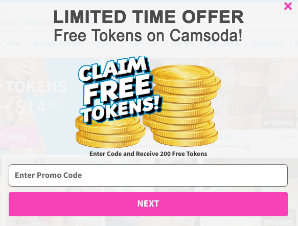 free camsoda tokens